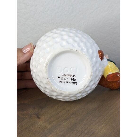Vintage 1992 OCI Ceramic Golf Ball Golfer Mug Pen Holder Desk Organizer Omnibus - Picture 10 of 10